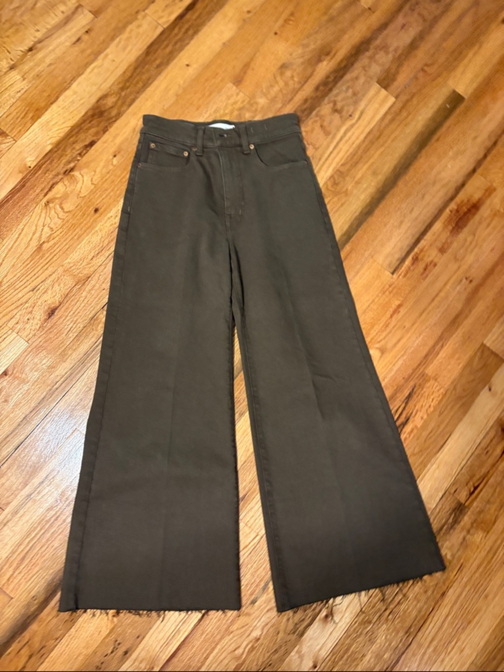 Madewell High-Rise Wide Leg Jeans in Dark Brown